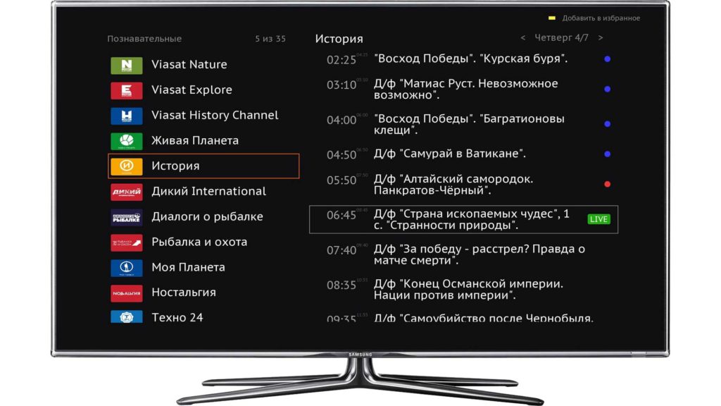 Просмотр Kartina TV Samsung Smart TV